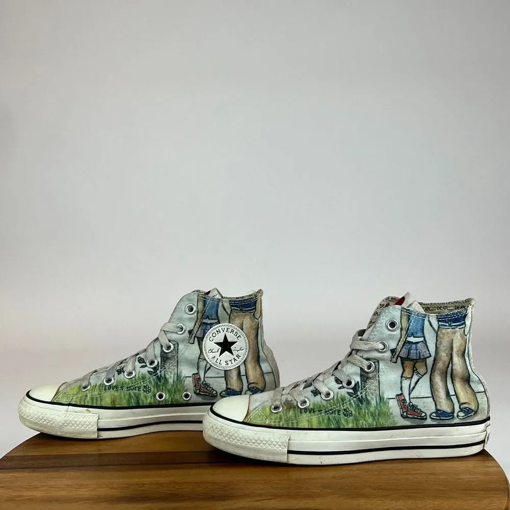 Womens Converse Love Note High‎ Top Canvas CTAS Shoes Sneakers Size 7 M GUC